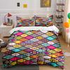 Colorful Bohemian Geometric Bedding Set Bedding Set (1 Duvet Cover, 2 Pillowcases, Duvet Not Included)