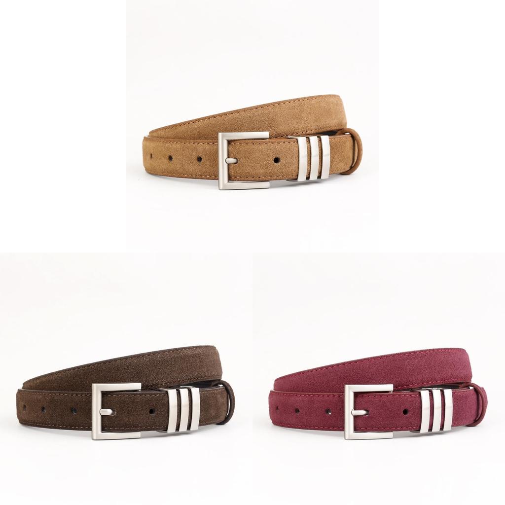 Genuine Leather Womens Belt With Silver Pin Buckle For Office Wear And Fashion