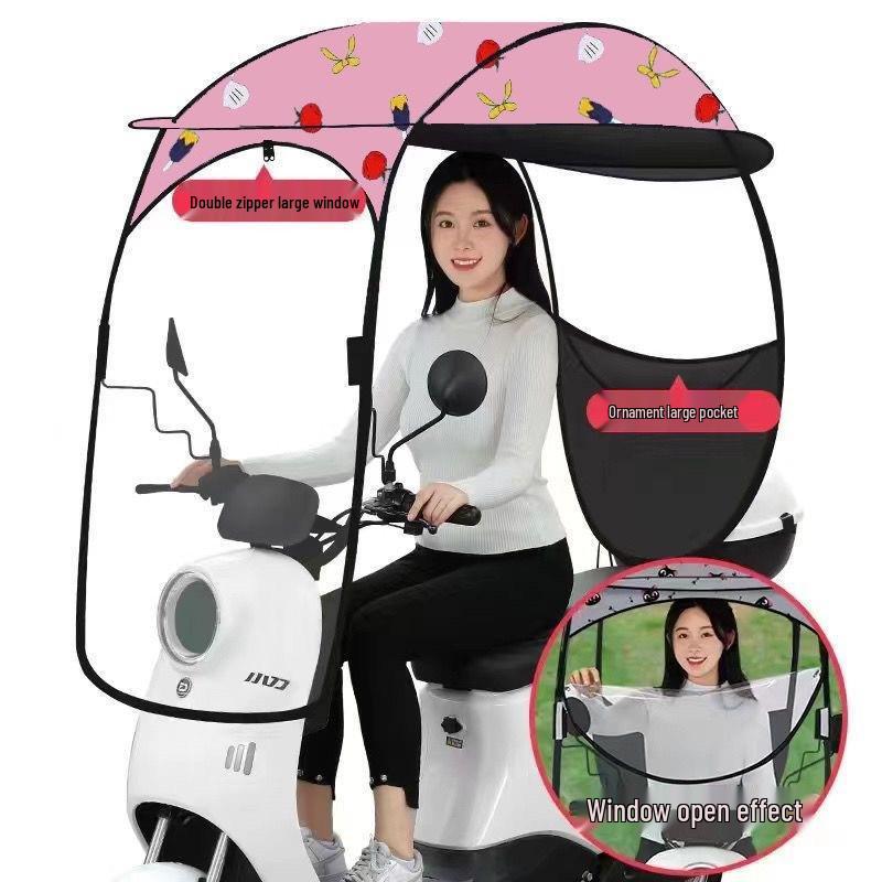 Detachable Electric Vehicle Sunshade Canopy - Thickened Windshield Awning for Battery Cars