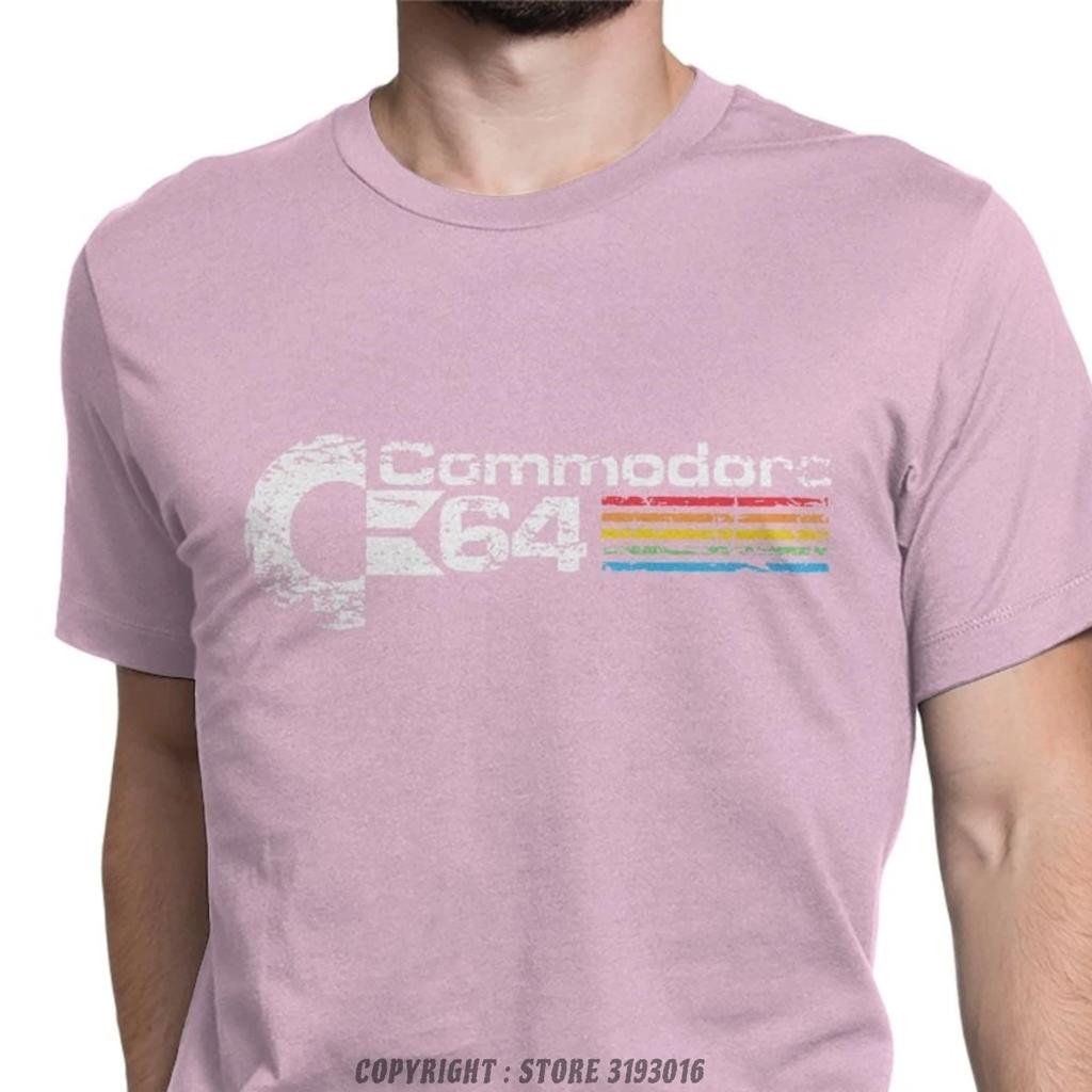 Retro Commodore 64 Koszulki T-shirt Nowe Czysta Bawełna Koszulki C64 Amiga Komputerowy Geek Nerd Koszulki 3D Dekolt O Koszulki