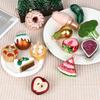 3Pcs Christmas Decorations Creative Hand-Painted Glass Pendant Fun Fruit and Vegetable Shaped Xmas Tree Hanging Ornaments Gifts