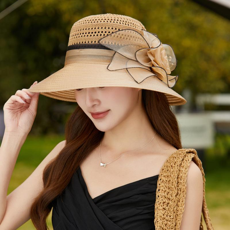 Summer fashion versatile organza sunshade sunscreen hat children outdoor travel leisure sun hat show washbasin hat