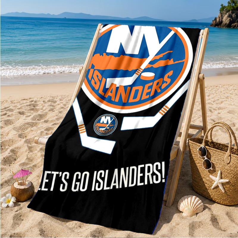 Islanders Hockey Pride Beach Towel Microfiber Beach Towel, Lightweight and Quick-Dry, for Summer Travel, Swimming Pool Fan Birthday Gift