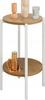 Round Loft Side Table With Shelf 35X35X62 Cm Metal White
