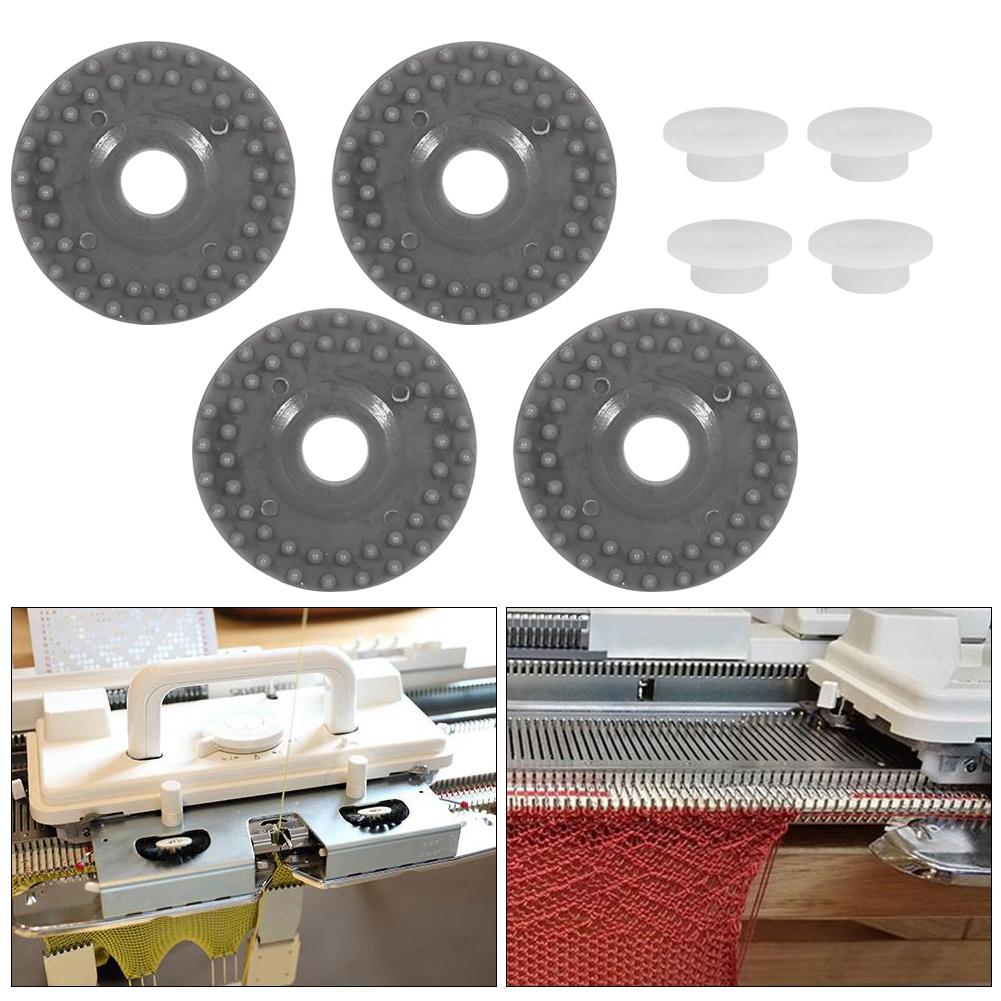 Strickmaschinenteile 4 Gummiräder 4 Ringe für Silver Reed SK840 SK580 SK270 SK218 SK325