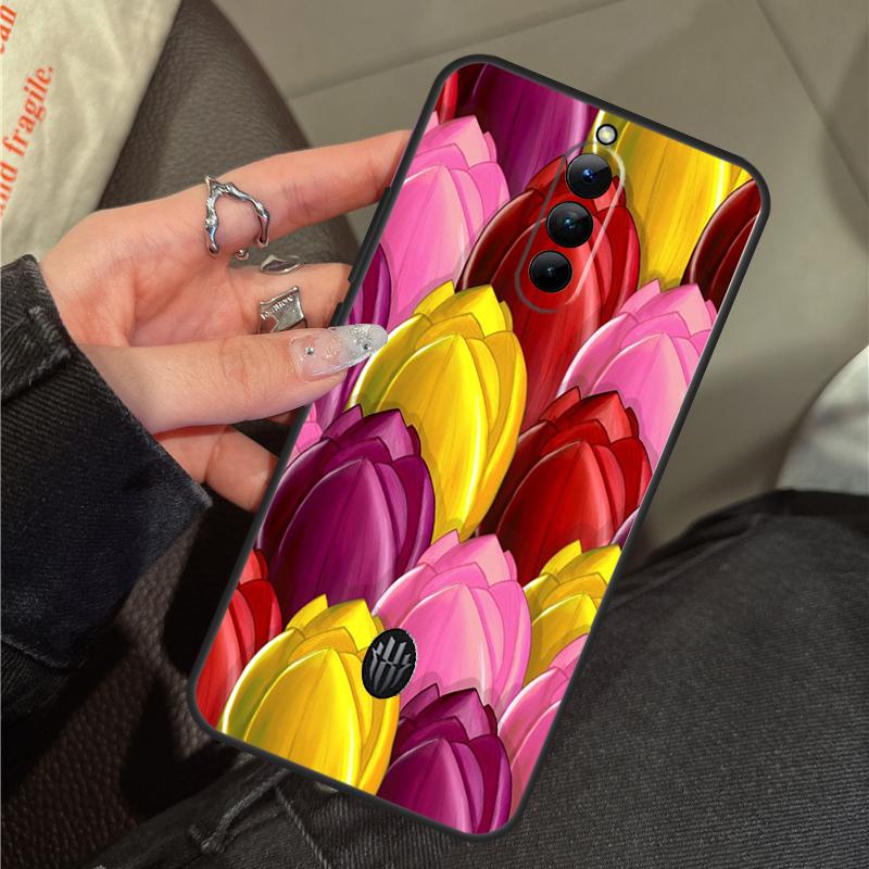 Tulips Flower Spring Case For ZTE Nubia RedMagic 11 9 8 10 Pro Plus 8S 9S 10S Pro 5G 5S 6 7 6S 7S Pro 10 Air Cover