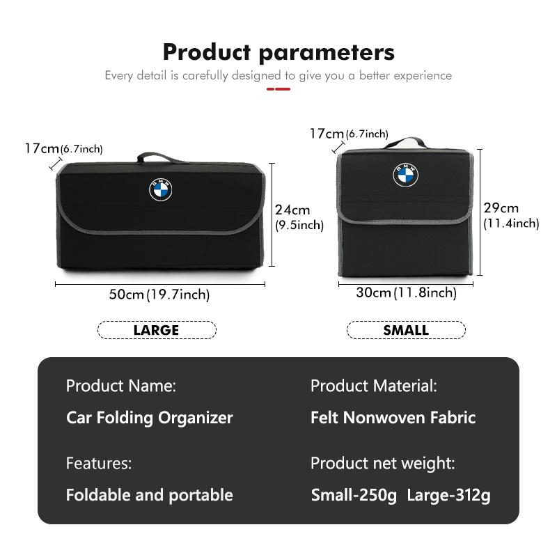 For BMW Car Trunk Large Capacity Multiuse Organizer Box Auto Tools Storage Folding Bags G30 G20 M3 M5 E91 E92 E93 E36 E70 X3 X4 YY8