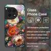 Elegant Floral Vintage Flower Pattern Tempered Glass Phone Case for OnePlus 13 R 12 11 10 Pro ACE2 ACE3 Nord CE 4 3 2 Lite Cover