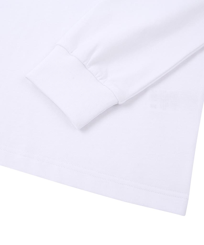 DOLPHIN WAVE APPAREL Dolphin Arch Logo Long Sleeve T-Shirt White