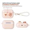 Shockproof Silicone Case With Detachable Pearls Chain for 3 Wireless Earbuds Cute 3D Bears Design