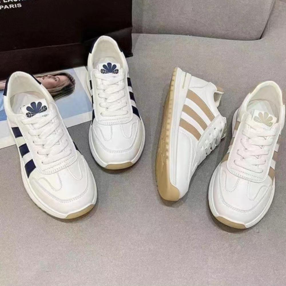 Модные маленькие белые туфли Удобная спортивная обувь на плоской подошве Дышащие — фото 11