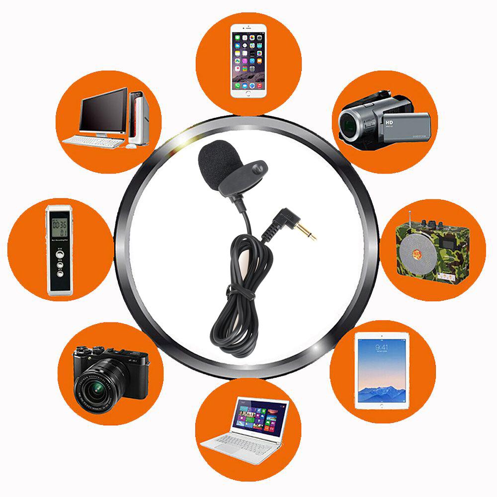 Laptop Collar Wired Clip-On Lapel Microphone 3.5mm Jack Recording Teaching Lavalier Condenser Mic