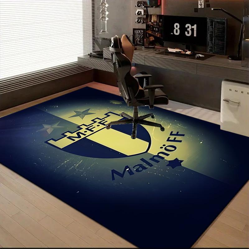 Malmö Ff Crest Design Rug Game Carpet, Floor Mat for Bedroom Living Room Entryway Rug, Home Decor Idea Gift for Christmas birthday