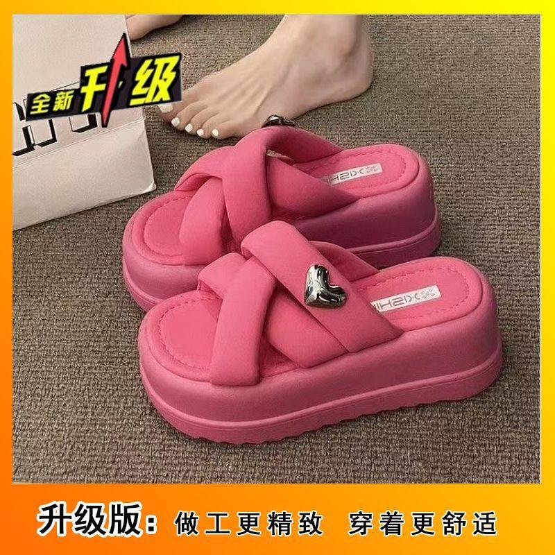 Premium super fairy slippers women's summer outer wear 2025 new summer fashion versatile thick bottom heightening one-word drag