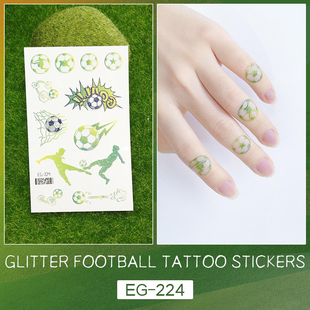 2026 World Cup Waterproof Glitter Football Face Tattoos