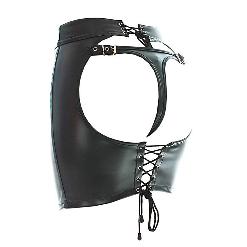 Spanking Whip Skirt PU Leather Open Hip Bondage Sexy Lace Up Erotic Dress S&M Adult Game Sex Toys Costume Adult Toys