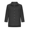 Long Sleeve Linen Shirts For Women Button Down Loose Solid Color Blouse Lightweight Casual Lapel Tunic Tops