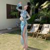 2025 Women's High-End Swimwear: Elegant Split Long Dress & Bikini Four-Piece Set