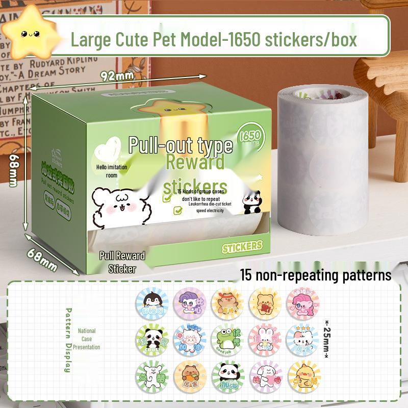 

Kaba Bear Reward Stickers: Waterproof, Skin-Friendly Praise Stickers for Kids in Kindergarten & Primary School.