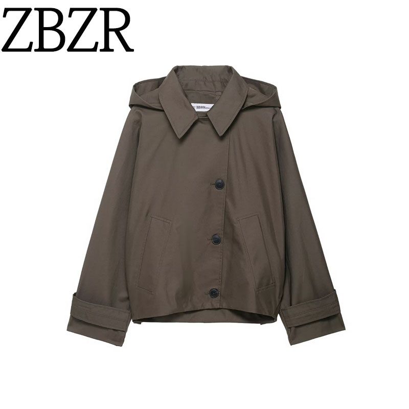 Zbzr Autumn New Women Clothes Western Style Fashion Temperament Versatile Simple Waterproof Trench Coat Outerwear 0548242