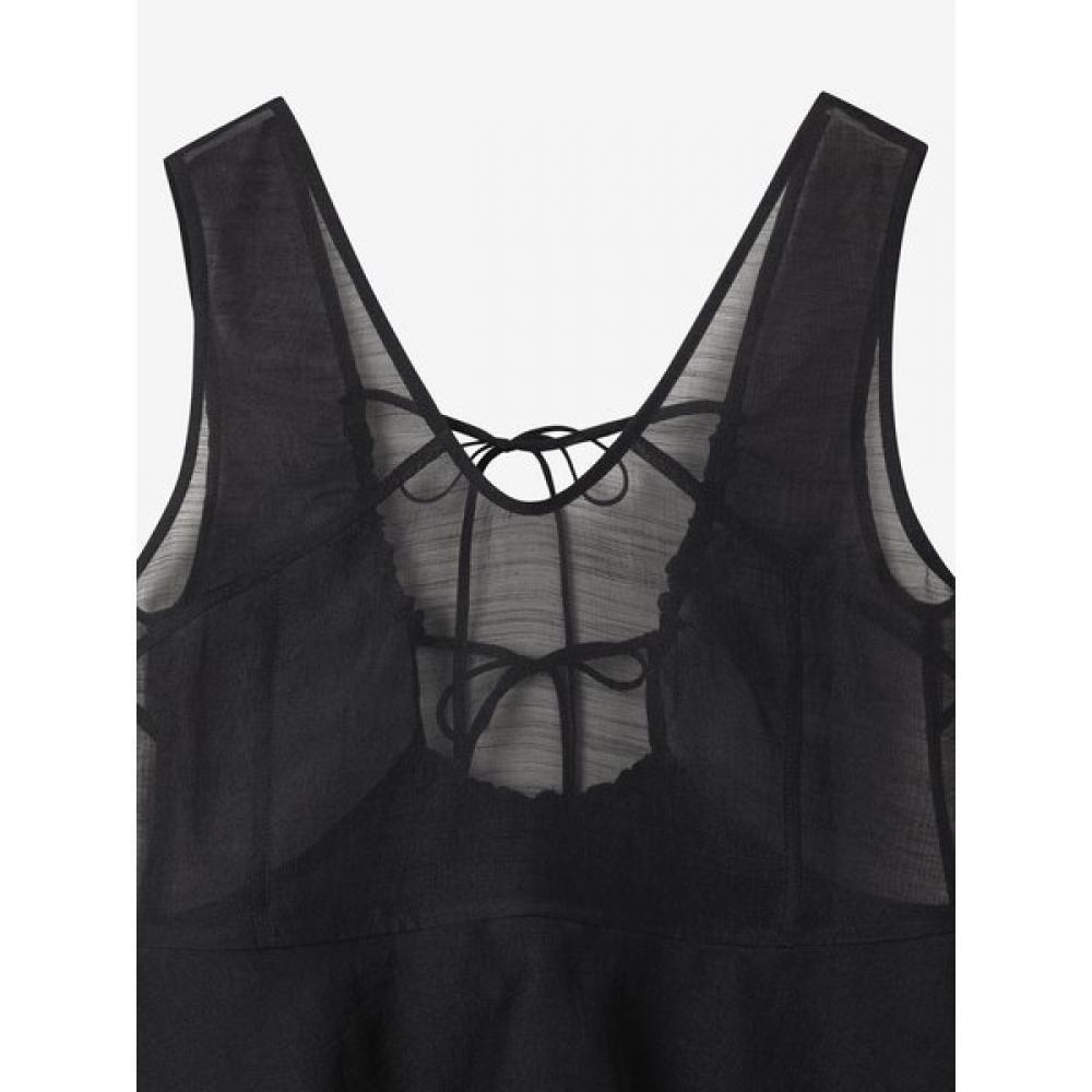 Sheer Peplum Layered Dress C253mse004