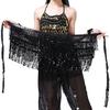 Trajes de danza del vientre para mujer, borlas de lentejuelas, pañuelos de cadera con cuentas, cadenas de cintura, vestidos de baile