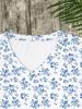 Damen Sommer V-Ausschnitt Kurzarm T-Shirt