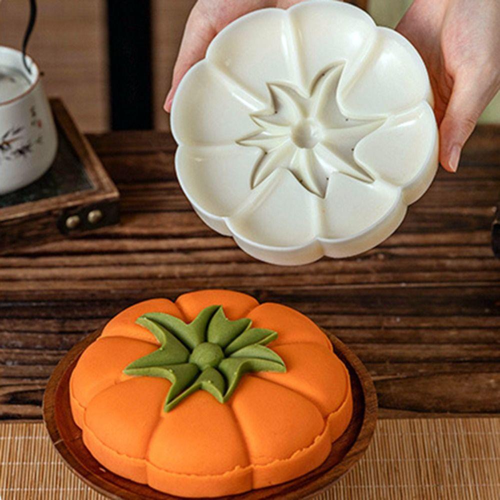 Adjustable Thickness 500G Cantonese Mooncake Mold Pumpkin/Persimmons Pattern Cookie Stamp Home