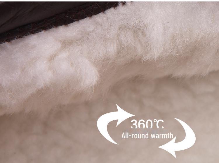 2024 Winter Men's Genuine Leather Wool-Lined Casual Shoes for Middle-Aged & Elderly