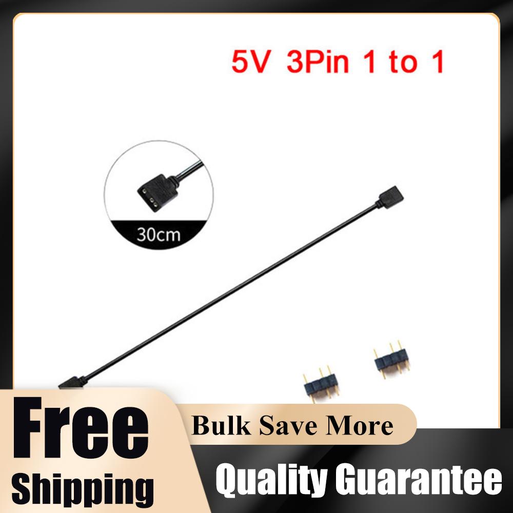 1 To 1 AURA RGB Extension Adapter Cable Computer Accessories 5V 3Pin/12V 4Pin AURA Extension Cable 30cm Adapter Cable for ASROCK