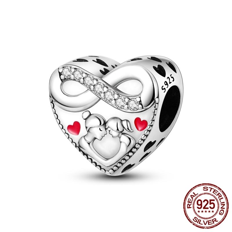 Copper ValentineS Day Couple Love Heart Rose Pendants Charm Bead Fits Genuine Bracelets DoItYourself Jewellery Gifts Women