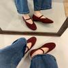 2025 new round head with shallow mouth soft bottom suede flat bottom Doudou pregnant women's single shoes