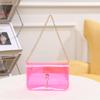 Fresh and Simple Candy Color Transparent Small Square Bag Fashionable Personality Pearl Pendant Chain Messenger Bag Mobile Phone Small Bag Women