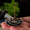 NNew 1PC Alloy Incense Burner Stick Holder Plate Buddhism Lotus Censer Bronze Incense Burner 7