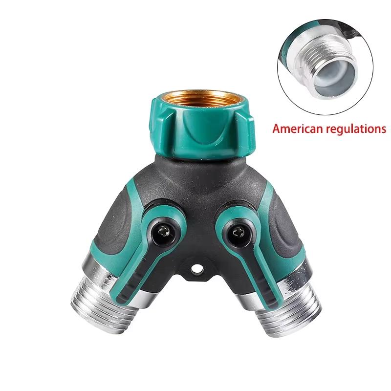 

Y-Shaped Diverter One-In-Out Rubber Coated Separate Control Irrigation Connector for Garden Watering Systems