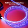 VAORLO 66W 6A Data Cable RGB Glowing Charge Quickly Fast Charge For Iphone Type-C USB Charger High Quality Data Cable
