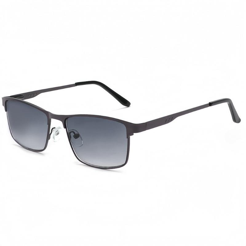 Metal One Lens Two Uses Anti-blue Light Myopia Sunglasses for Men Driving Fishing Sun Protection Rectangular Frame Glasses