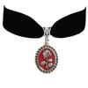 Goth Black Rose Pendant Necklace With Geometric Alloy Chain For Womens Fashion Accessories