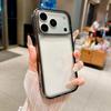 HD Transparent Acrylic Hard Phone Case For iPhone 17 16 15 14 13 Pro Max With Metal Button Armor Shockproof Bumper Cover