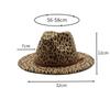 2021 Leopard Print Woolen Top Hat Men'S And Women'S Flat-Brimmed Big Eaves Hat Couple Hat Lady'S Jazz Hat Felt Hat Jz-010