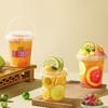 10pcs with Lid Milk Tea Bucket 500/750/1000ml Food Storage Jar Ice Cube Bucket  Commercial