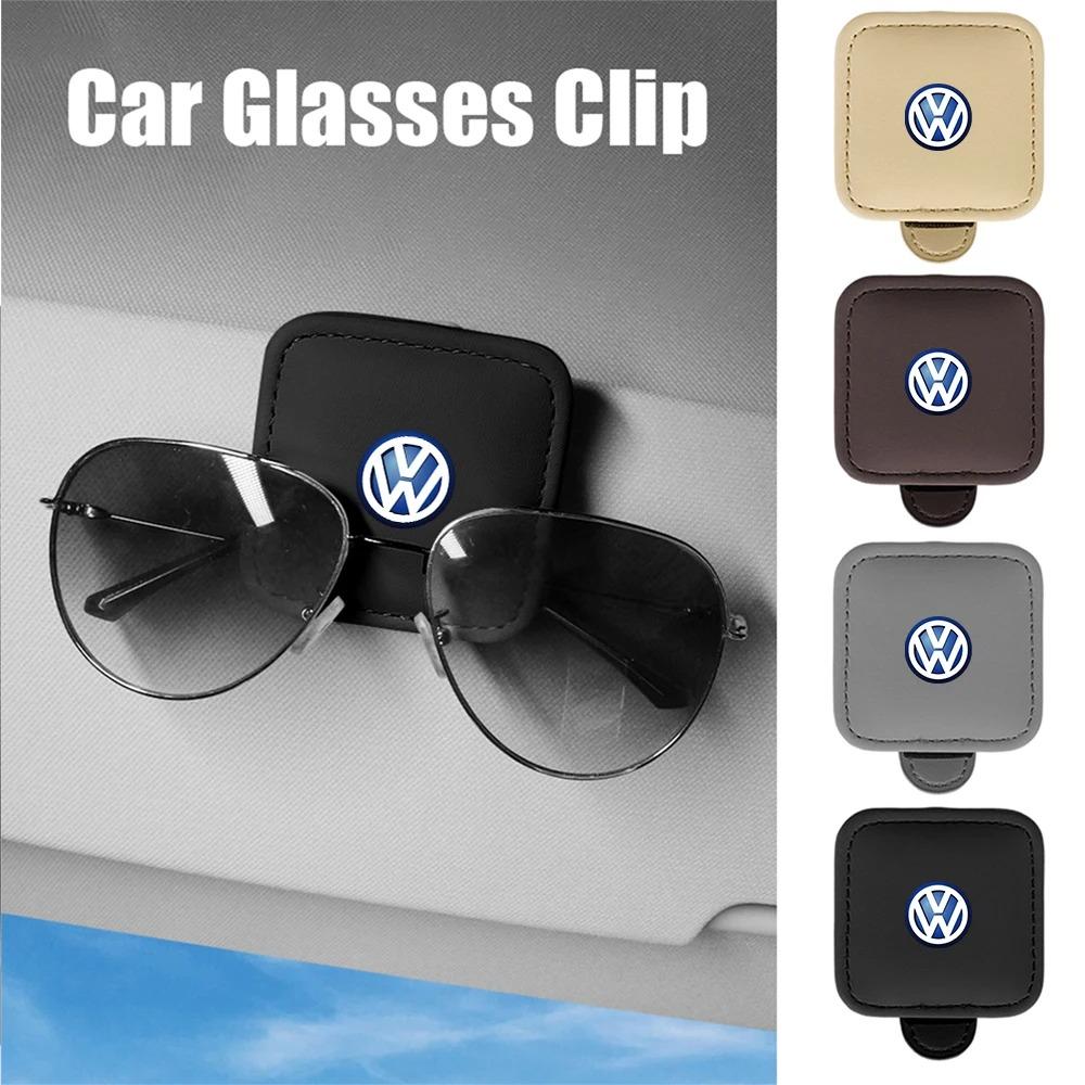 Car Glasses Holder Sun Visor Sunglasses Clip Card Accessories Valve Cap For VW Golf Amarok T5 Phaeton Teramont ID3 Tiguan T-Cros ze3