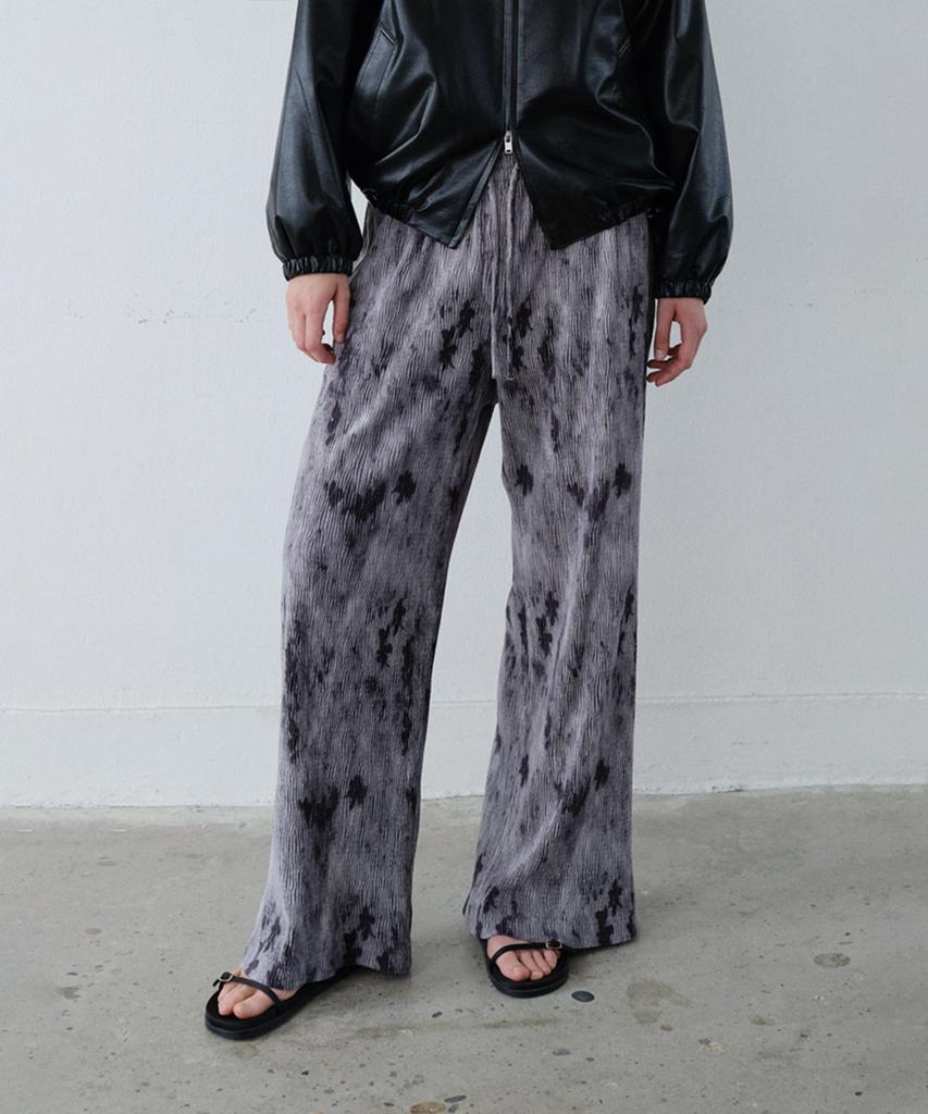 EN OR Smudge Velour Banding Pants - Gray