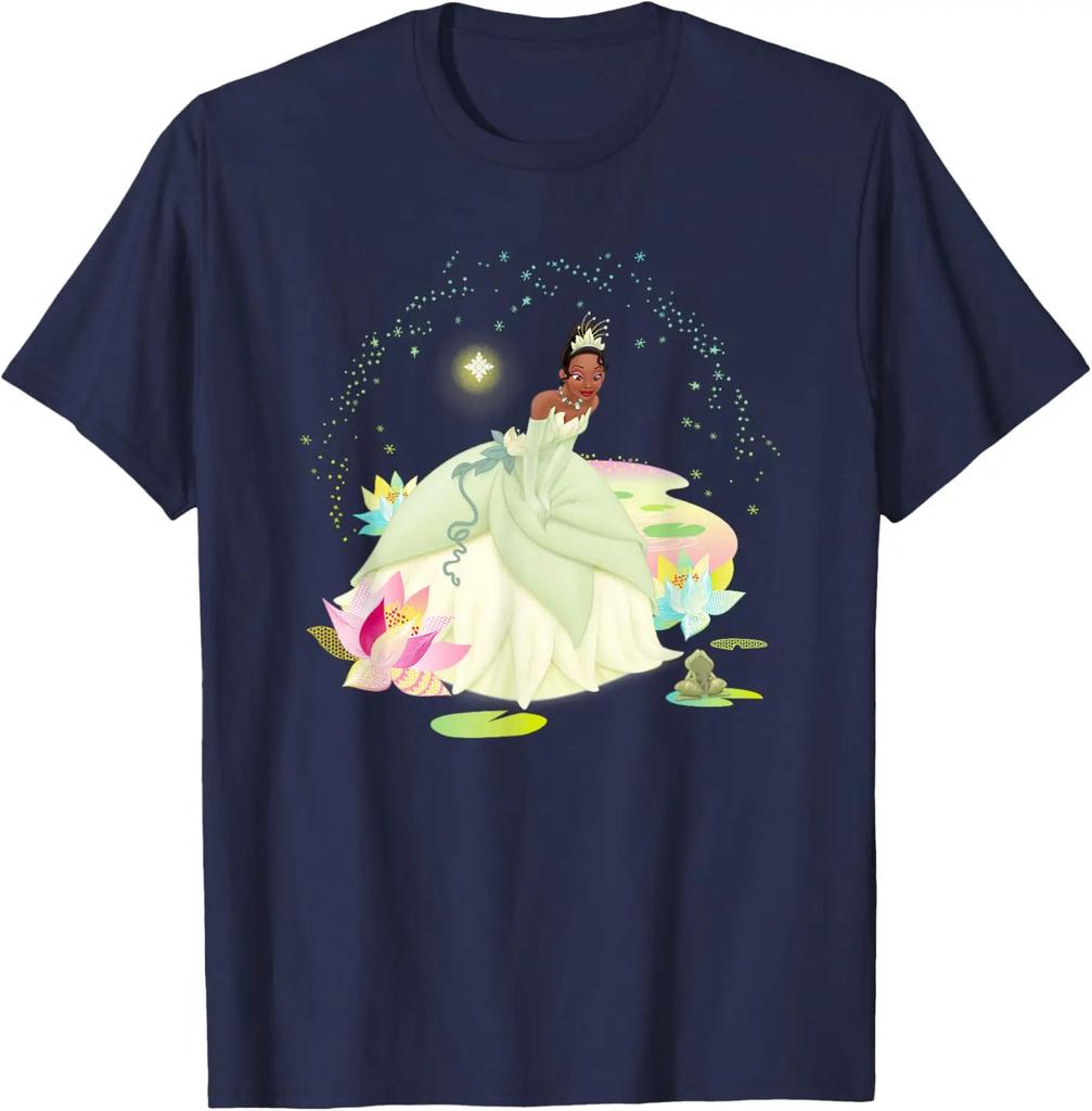 Hot Fashion Casual Disney The Princess and The Frog Tiana on A Bayou T-Shirt S-4XL Four Seasons