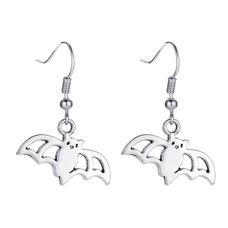 

Висячие серьги в виде летучей мыши и паука, женские шарнирные длинные серьги-капли со скелетом, серьги-гвоздики на Хэллоуин, готический панк-костюм, аксессуары