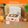 Wooden Kitchen Simulation Barbecue And Cooking Utensils Children Toy Set