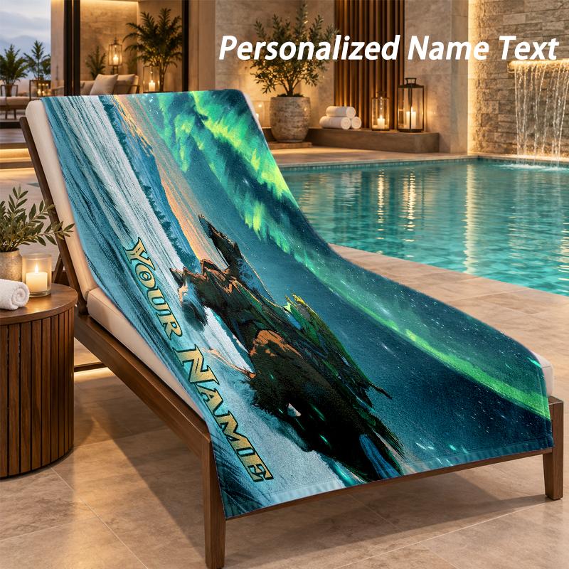 Zelda Custom Name Beach Towel Large Soft Towel for Indoor Bathroom Outdoor Beach