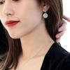 Silver Natural Light Green Resin Drop Earrings Hypoallergenic For Daily Wear Gifts