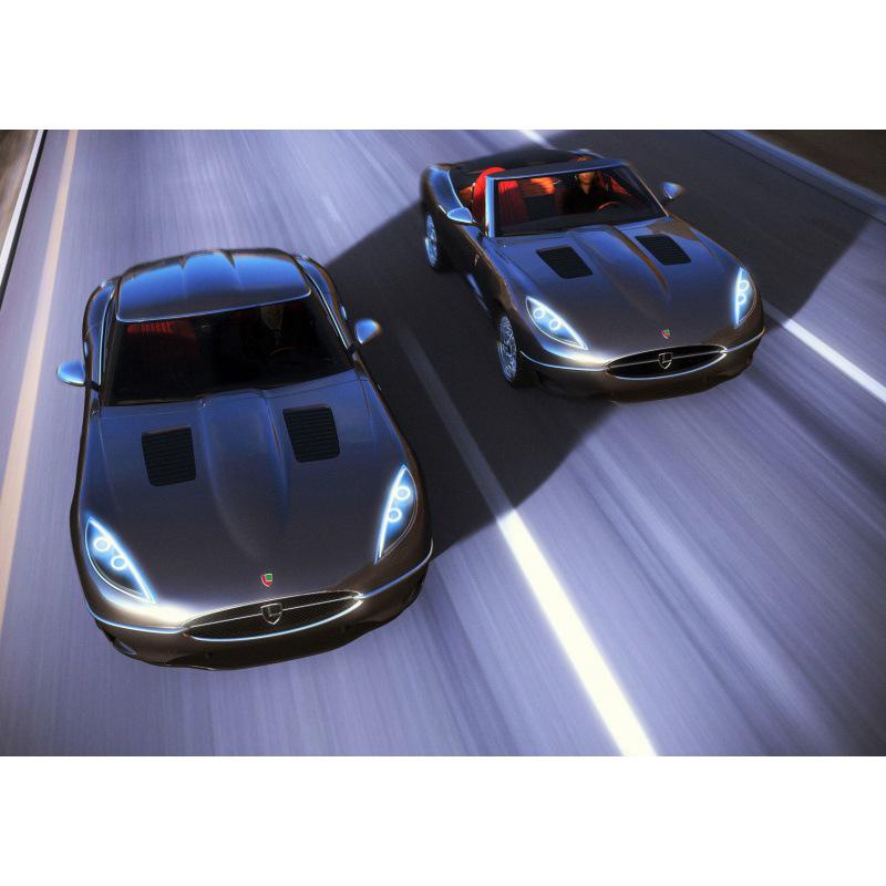 Framed Sports Car Poster for Bedroom, Bar, or Dealership Wall Decor