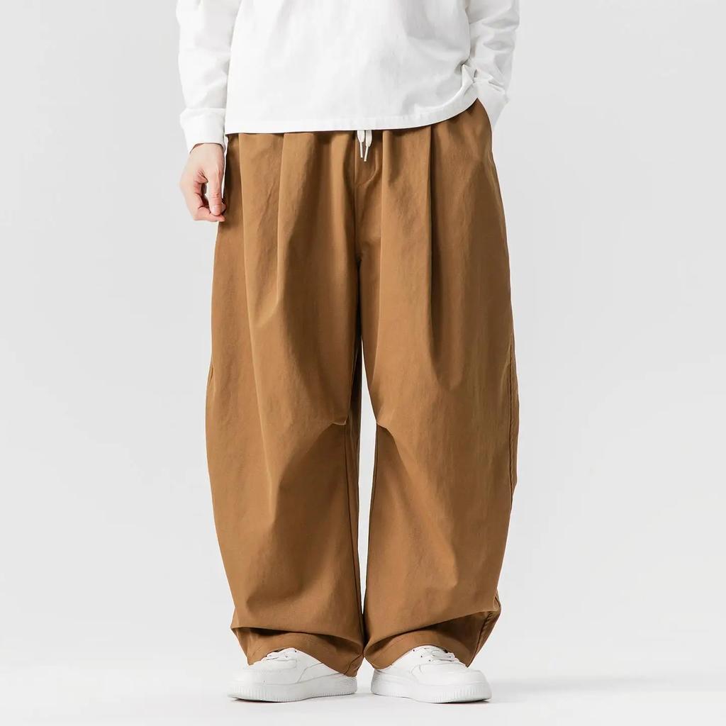 Autumn Men Streetwear Wide Leg Pants Men Cotton Casual Harem Pants Male Oversize Cargo Pants Men Joggers Soild Color Trousers
